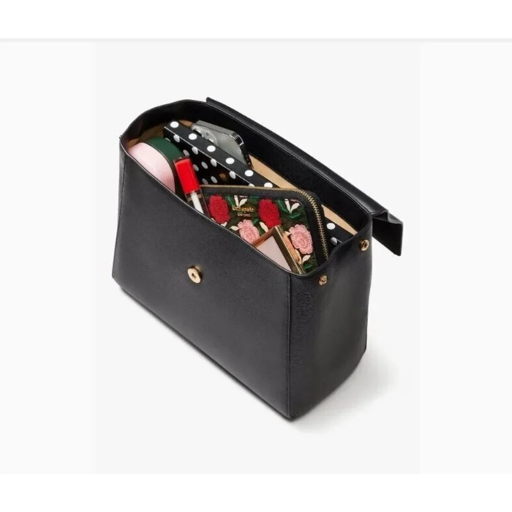 KATE SPADE NY Katy textured leather medium  backpack- BLACK
